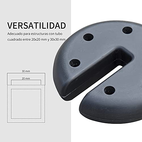 Outsunny Juego de 4 Peso de Pierna Gazebo Relleno de Cemento Pie de Soporte para Carpa Plegable Base Ponderada de Cenador Φ20x4.5cm