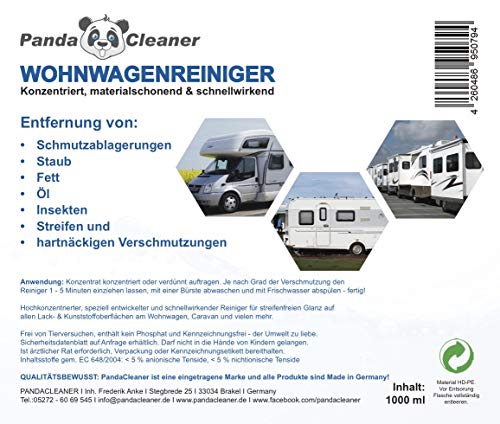 PandaCleaner - Limpiador para caravanas y autocaravanas (1000 ml, concentrado, respetuoso con los materiales y biodegradable)