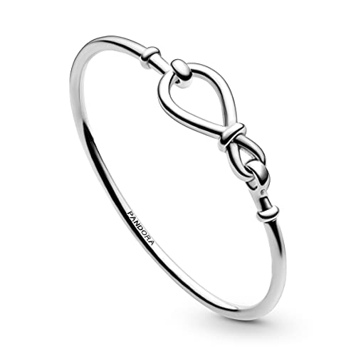 Pandora Brazalete con nudo infinito, 17,5 cm, 598893C00-2, plata