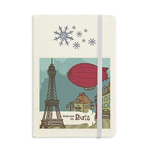 París Airship Francia Torre Eiffel Paisaje Cuaderno Grueso Diario Copos de Nieve Invierno