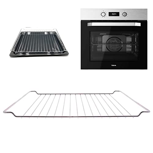 Parrilla rejilla horno Teka 460 x 370 mm Recambio Compatible Acero inoxidable + 2 Estropajos para limpieza