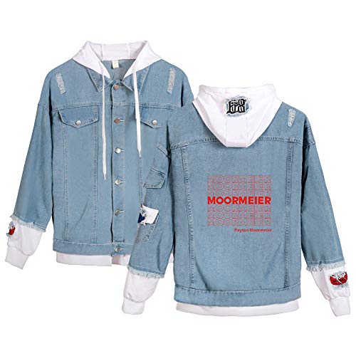 Payton Moormeier Chaqueta Vaquera con Capucha Mujer Hombre Hip Hop Sudadera 2 en 1 Patchwork Abrigo Jeans Old School Blazer Denim Bomber Piloto Jacket Aviator Cardigan Jaqueta A15194NZ0123S