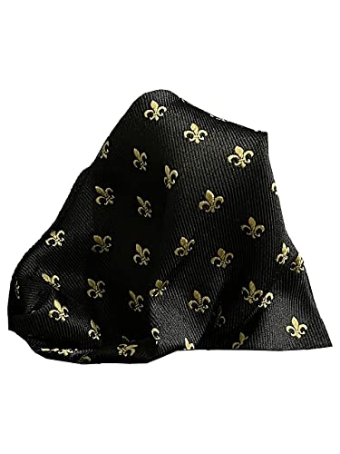 PB Pietro Baldini Pañuelos de bolsillo para hombre hecho 100% de seda - Elegante pañuelo para traje o chaqueta - 25 x 25 cm - Oro Negro