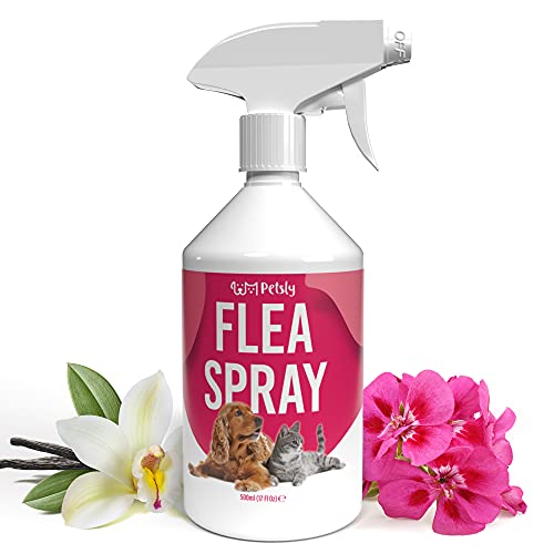 Petsly Spray Antiparasitario Perros y Gatos, Producto Natural - Anti Pulgas y Garrapatas Perros Spray - Spray Antipulgas Perros y Antipulgas Gatos, Alternativa a Pastillas y Pipetas Perros, 500 ml