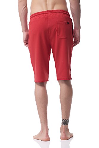 PH-21 Pantalones Deportivos Hombre Pantalón Jogging Casual Algodón Sweat Jogger Short Pants Running(M,Orange)