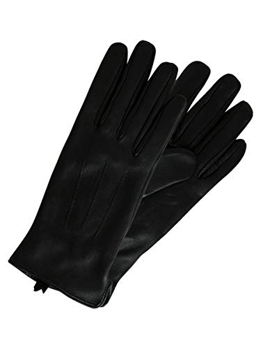 PIECES Pcnellie Leather Glove Noos Guantes, Negro (Black), 5.5 (Talla del Fabricante: Small) para Mujer