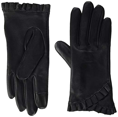 PIECES PCSIBA Leather Gloves Guantes, Black, M para Mujer