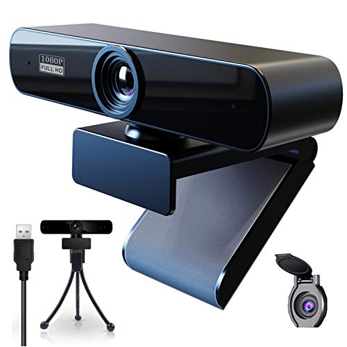 PINDOWS HD Webcam 1080P Webcam con Microfono para PC,Webcam Full HD Camara Web con Trípode y Cubierta,USB Webcam para Transmisión en Vivo,Videollamadas,Conferencias,Grabación y Juegos