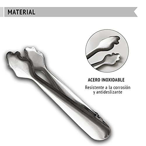 Pinza hielo acero inoxidable, pinzas para hielo, ideales para todo tipo de uso tanto doméstico como profesional, pinzas de hielo para cubitera, pinzas cocina, utensilios de cocina acero inoxidable