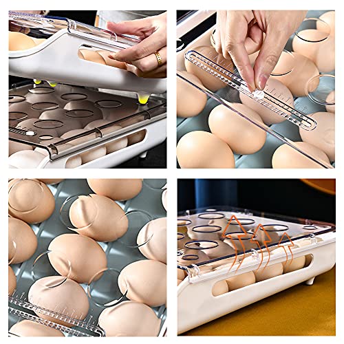 Plástico Huevo Contenedor, Huevera Organizadora de Huevos, Soporte para Huevos de Nevera, Caja de Almacenamiento de Huevos, Utilizado en Refrigeradores, Cocinas