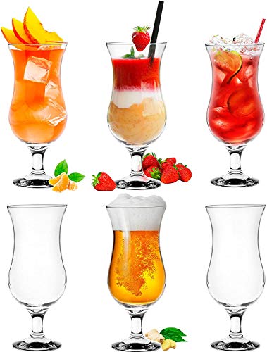 Platinux Copas de cóctel 400ml (máx. 470ml) de cristal Set (6 piezas) Copas de trago largo Copas de fiesta Vaso de batido Grande