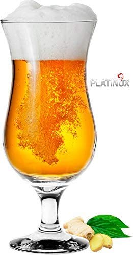 Platinux Copas de cóctel 400ml (máx. 470ml) de cristal Set (6 piezas) Copas de trago largo Copas de fiesta Vaso de batido Grande