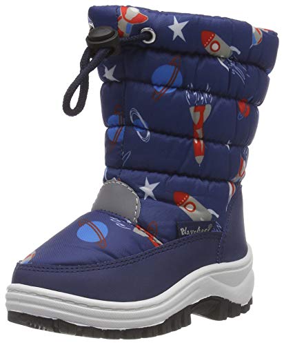 Playshoes Botas de Invierno espaciales, Nieve Unisex niños, Azul (Marine 11), 30/31 EU