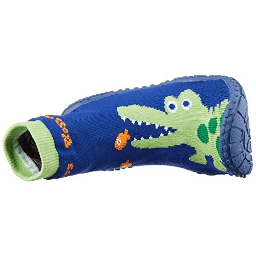 Playshoes Calcetines de Playa con protección UV Cocodrilo, Zapatos de Agua Unisex niños, Azul (Marine 11), 18/19 EU