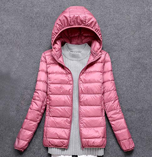 Plumas Mujer Plumiferos Ligeros Mujer Con Capucha Abrigo Plumas Ultralight Plumon Chaqueta Plumifero Ligero Fino Corto Abrigos Señora Chaquetas Invierno Cazadoras Chaquetones Casacas Primavera Rosa XL