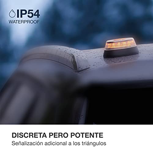 PMK GRUPO - Luz V16 Homologada DGT | Luz Emergencia Coche Averia o Accidente [Visibilidad 1 Km] o Linterna con Base Imantada o Gancho para Colgar de Activación Sencilla IDIADA PC20100269-6 Unidades