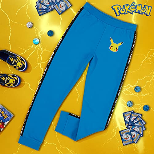 Pokemon Pantalones Chandal Niño, Pantalon Chandal Algodon, Ropa Deporte, Regalo Cumpleaños Niños, Tallas 5-14 Años (11-12 Años, Azul)