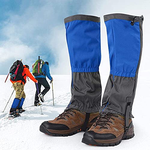 Polainas de Senderismo Legging Botas de Escalada Impermeables al Aire Libre Cubierta para Esquiar Caza Actividades al Aire Libre(Azul)