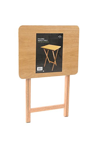 Premier Housewares - Mesa Auxiliar Plegable de Madera, 49 x 39 x 65 cm, Color marrón Claro