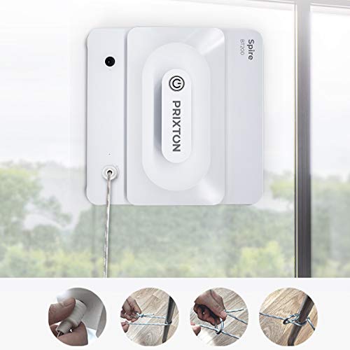 PRIXTON Windows Cleaner Spire BT200 - Robot Limpiacristales Automático con Programas de Limpieza Inteligentes, Limpiador de Ventanas con Control Remoto Desde Mando o móvil