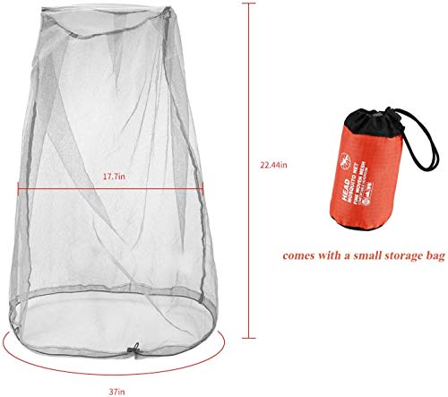 ProCase 3 uds. Mosquitera de Cabeza con Cordón, Cubierta Protección de Malla para Cara Cuello contra Insectos, Protector de Red Antimosquitos para Acampada Cazador Pescador al Aire Libre -Gris