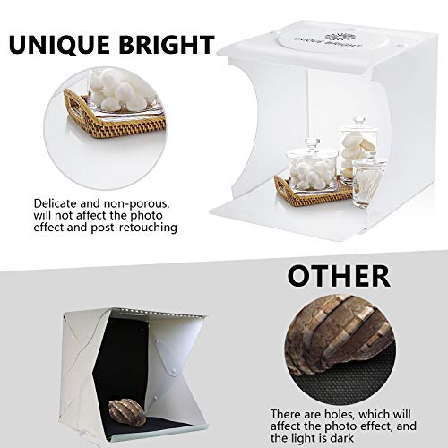 Producto de Caja de luz para fotografía Tienda de campaña para sesión de Fotos Mini Cabina de luz Plegable para fotografía Caja Suave para fotografía pequeña+Fondo de 6 Colores(20x20cm)