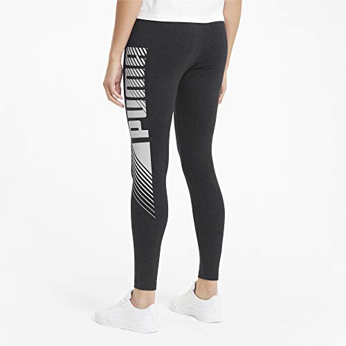 PUMA ESS Graphic Leggings Mallas Deporte, Mujer, Dark Gray Heather, L