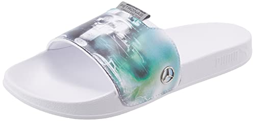 PUMA Mapf1 Graphic Leadcat FTR, Sandalias deslizantes Unisex Adulto, Blanco Spectra Verde, 44.5 EU