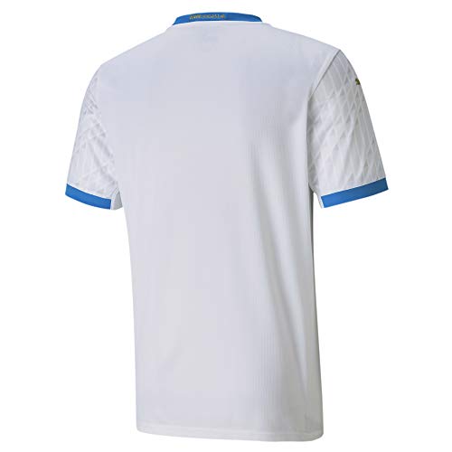 Puma Olympique Marsella Temporada 2020/21-HOME Shirt Replica with Sponsor Camiseta Primera Equipación, Unisex, White/Bleu Azur, M