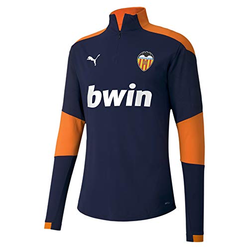 PUMA Valencia CF Temporada 2020/21-Training 1/4 Zip Top Peacoat-Vibrant Chaqueta, Unisex, Azul, L