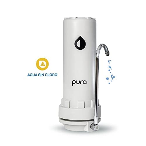 PURA SOMOS AGUA - Purificador Pacífico de sobre Encimera, sin Cloro sin Olores ni Sabores, Rendimiento 40000L, Carbón Activado en Bloque