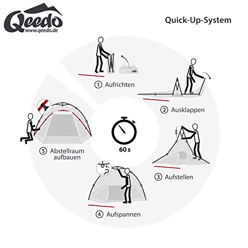 Qeedo Quick Oak 3, Tienda de Campana para 3 Personas, Tienda automatica, Quick-Up-System - sharkgrey