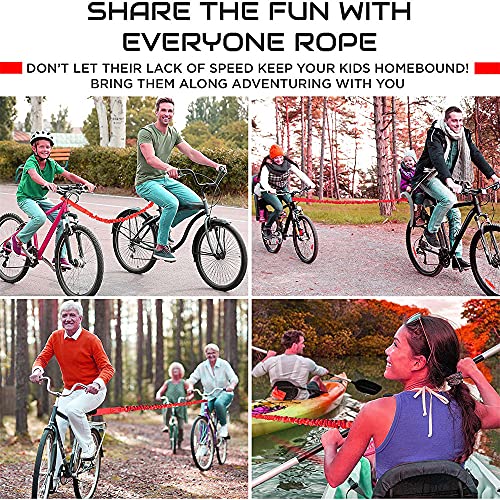 QiZheng Cuerda de Remolque para Bicicleta Infantil, Cuerda Remolque Elástica para MTB, Cuerda de Remolque para Bicicleta Infantil, Elástico hasta 4.5M, Se Adapta A Cualquier Bicicleta para Ciclismo