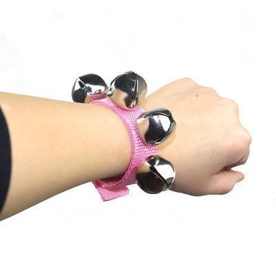 QUCHENG Anillo de Campana de muñeca con Velcro de Nylon para niños, Pulsera de Juguete con Anillo de Serpiente de Cascabel, Color al Azar, Pulsera de Campana de Longitud Ajustable (Paquete de 6)