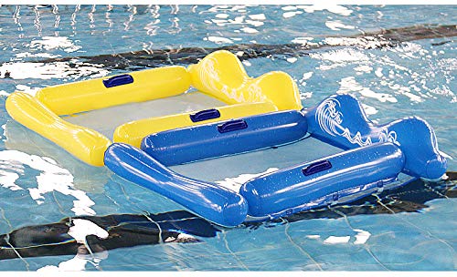 Queta Colchoneta Piscina, Hamaca Flotante Cama de Agua Flotador Tumbona Inflable del Agua Flotante Colchoneta para el Partido de la Piscina de la Playa, Hamaca de Agua 161×84cm