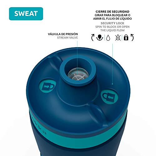 Quokka Sweat - Azurite 680 ML | Botella de Agua Deportiva Reutilizable de LDPE sin BPA | Bidón con Cierre de Seguridad para Gimnasio, Bicicleta - Ligera y Flexible