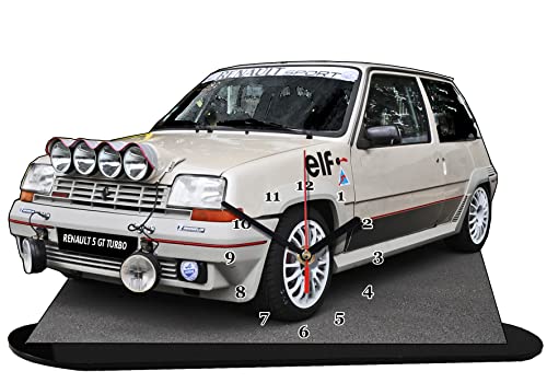 R5 GT Turbo, Youngtimer francés, reloj de Miniature sobre base 02