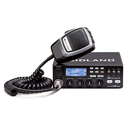 Radio CB Midland Alan 48 Pro con ASQ Digital, Am/FM, Noise Blanker, 12-24V