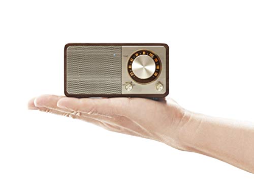 Radio de escritorio portátil Sangean WR-7 (sintonizador FM RDS, Bluetooth, entrada auxiliar, altavoz incorporado, batería recargable (recargable)), Cherry