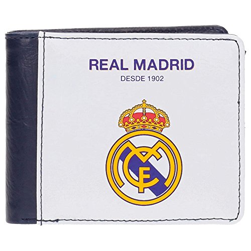 Real Madrid White RM Tarjetero, 10 cm, 0.09 litros, Blanco