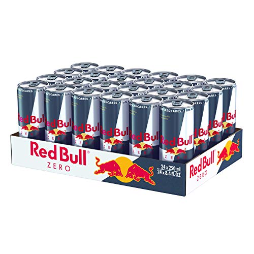 Red Bull Zero, Bebida energética, Sin Azúcar - 24 latas de 250 ml (Total 6000 ml)