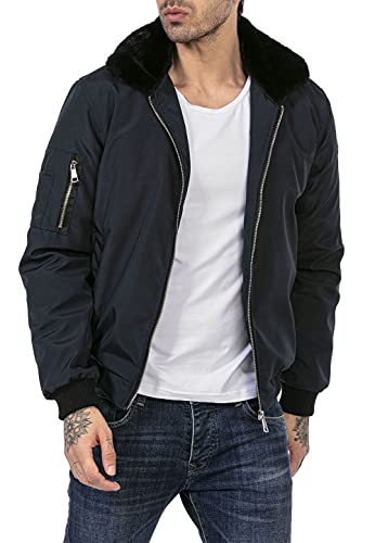 Redbridge Chaqueta para Hombre forrada con pelo sintético College Jacket Azul XL