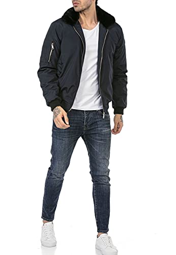 Redbridge Chaqueta para Hombre forrada con pelo sintético College Jacket Azul XL