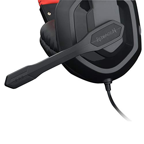 Redragon H120 ARES - Auriculares Gaming - Audio de Alta Definición - Cascos gaming diadema con Micrófono para Videojuegos PC - Incluye adaptador para Móvil y PS4