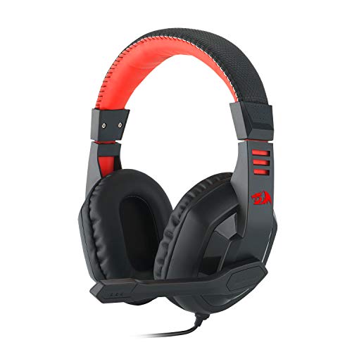 Redragon H120 ARES - Auriculares Gaming - Audio de Alta Definición - Cascos gaming diadema con Micrófono para Videojuegos PC - Incluye adaptador para Móvil y PS4