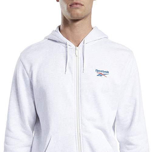 Reebok CL F Vector Fullzip Sudadera con Capucha, Hombre, whtmel, XS