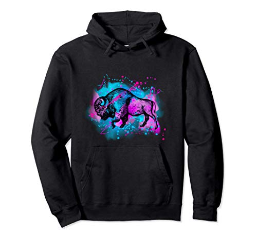 Regalo de búfalo para mujer, diseño de bisonte americano Sudadera con Capucha