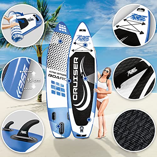 RE:SPORT Tabla Sup Hinchable 305/320/366/380cm | Tabla Paddle Surf | Stand-Up Board | Accesorios Completos + Bomba + Remo Ajustable | para Principiantes y Expertos