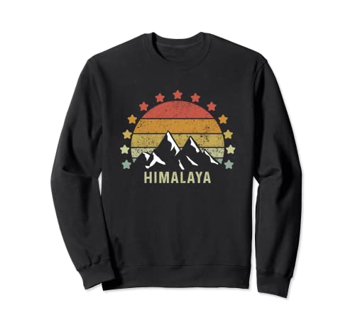 Retro Vintage Himalayas Sunset Nature Mountain Hiking Sudadera