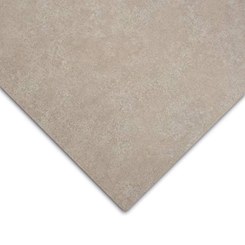 Revestimiento para suelo CV Atlantic Charlotte, suelo de PVC extra resistente (espumado), Charlotte crema clara, elegante aspecto de piedra, superficie estructurada, venta por metro (100 x 200 cm)